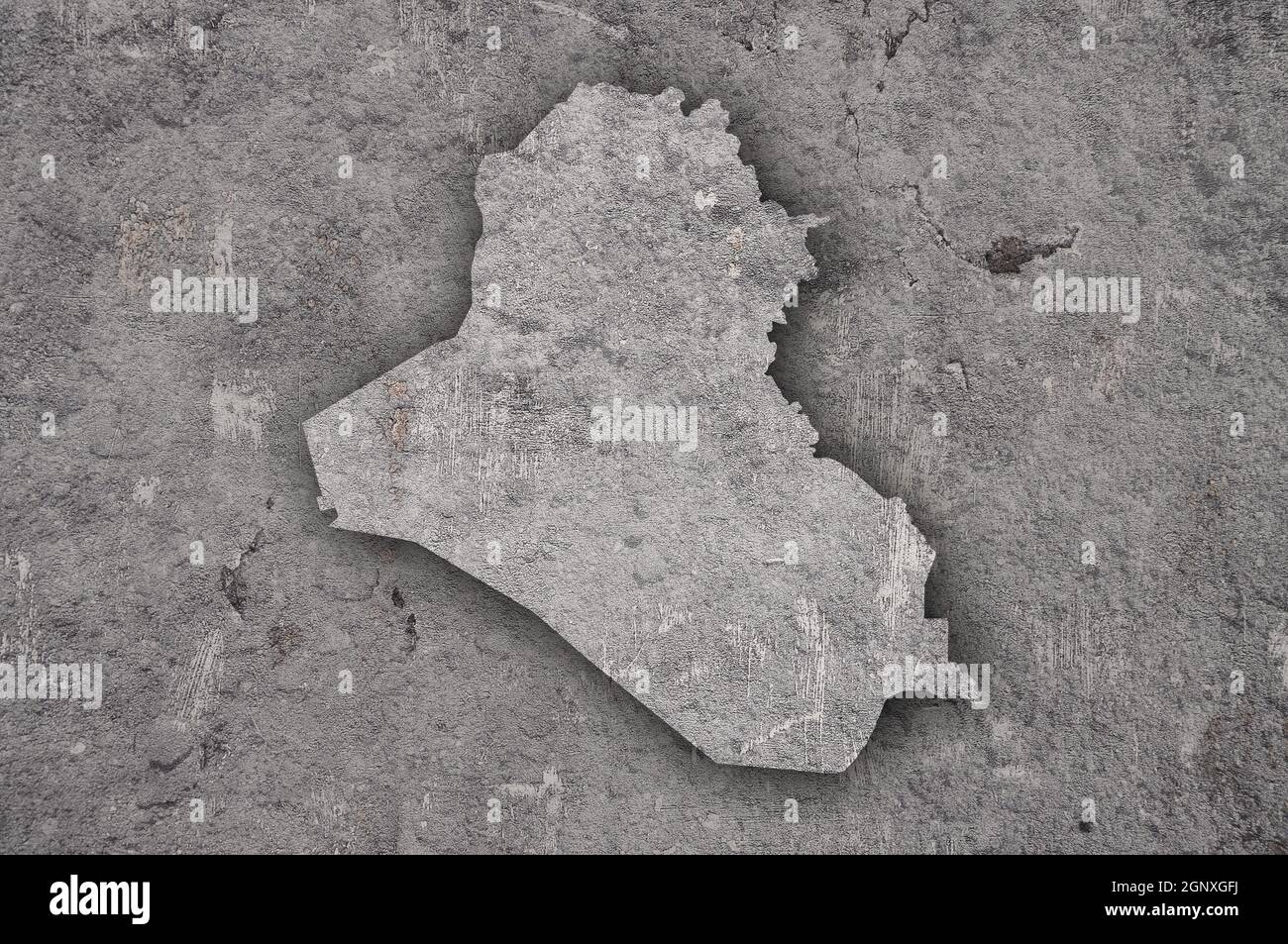 Map of Iraq on weathered concrete Stock Photo - Alamy