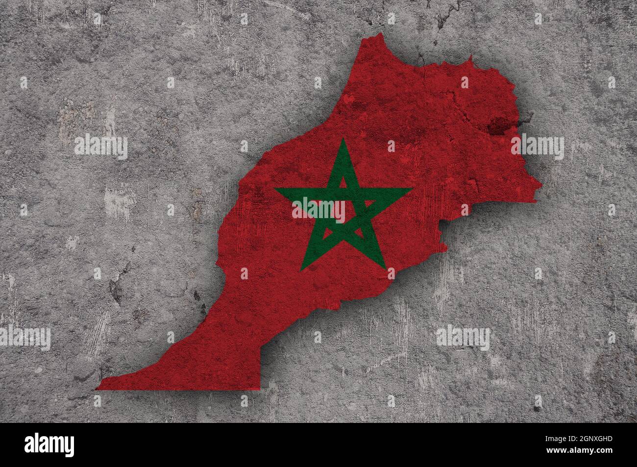 Map and flag of Morocco on weathered concrete Stock Photo - Alamy