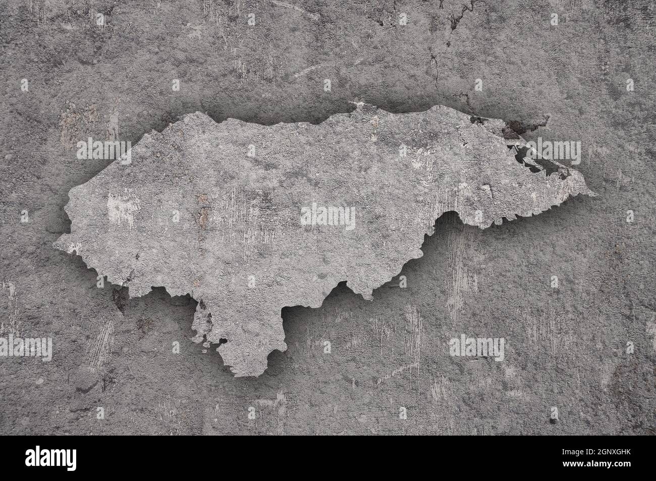 Map of Honduras on weathered concrete Stock Photo - Alamy