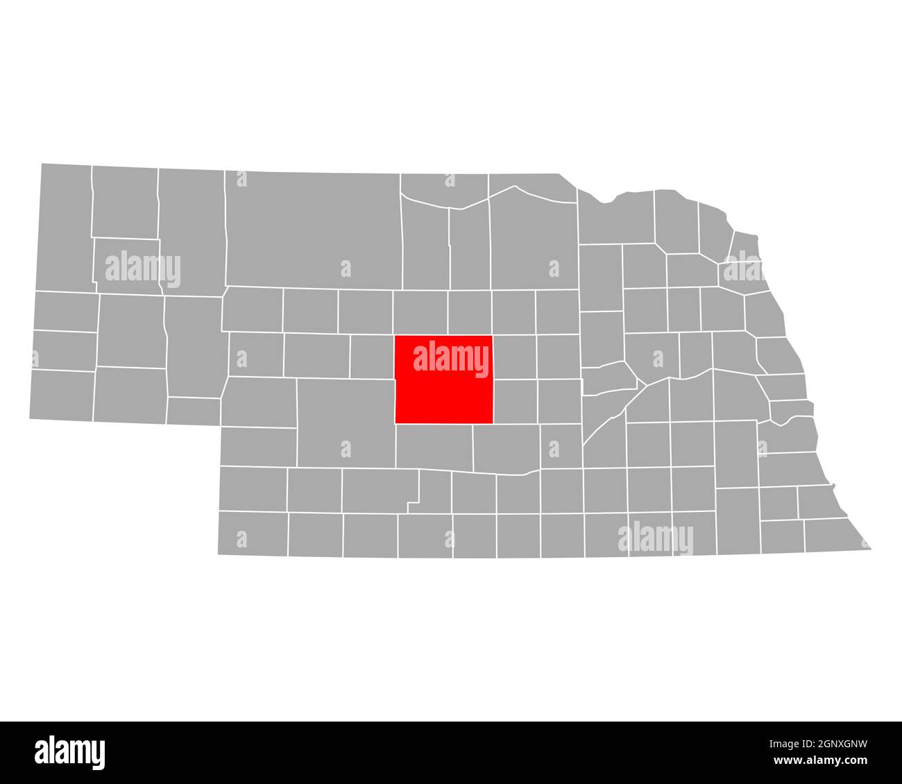 Map of Custer in Nebraska Stock Photo Alamy