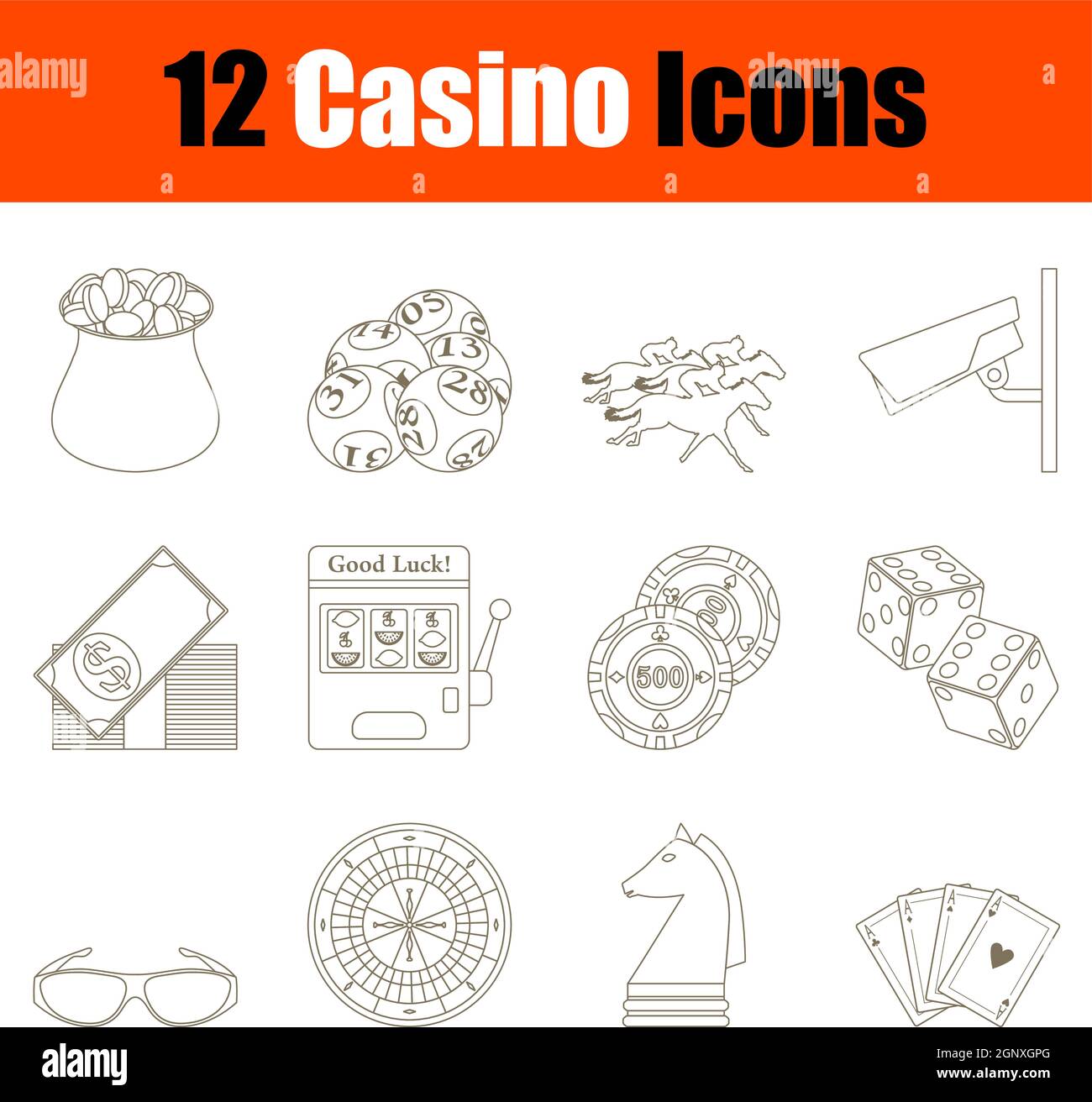 Casino Icon Set Stock Vector