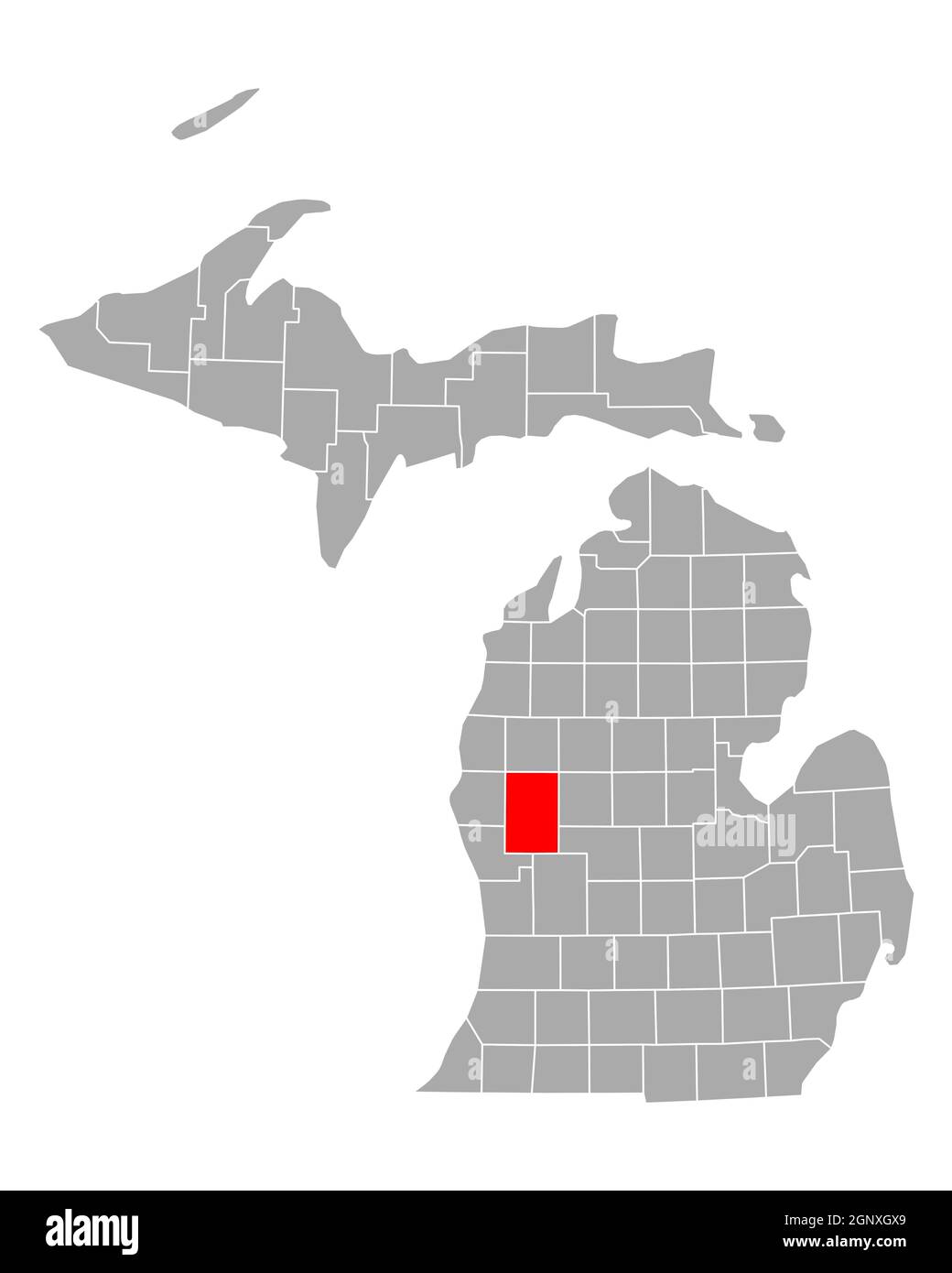 Map of Newaygo in Michigan Stock Photo Alamy