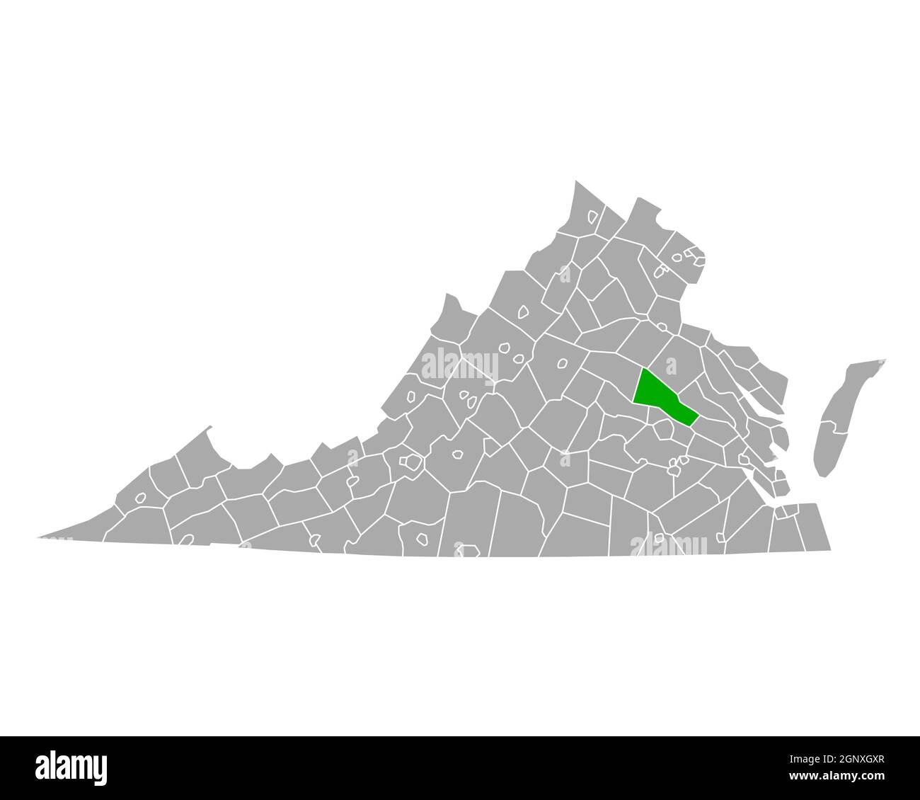 Map of Hanover in Virginia Stock Photo - Alamy