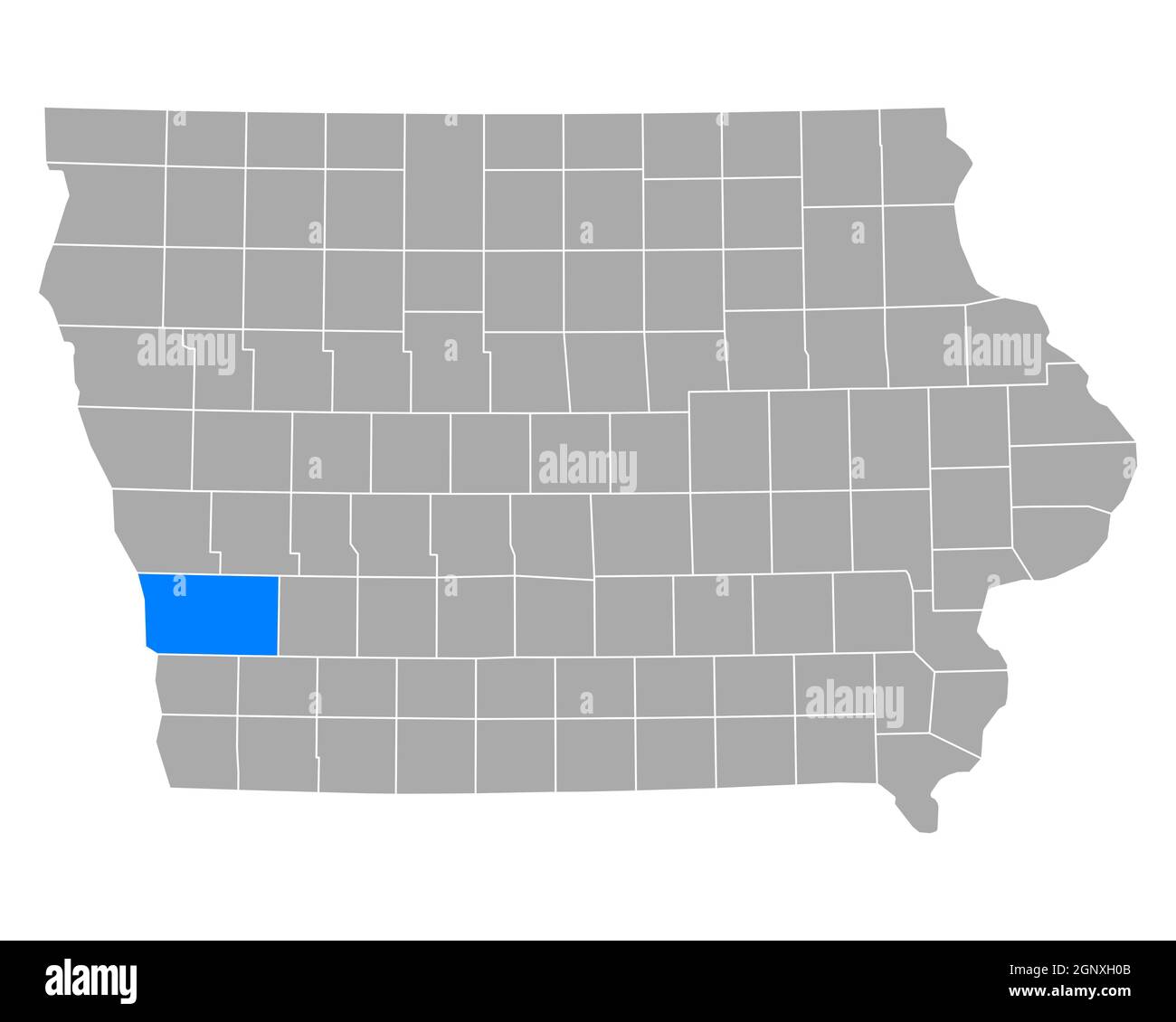 Map of Pottawattamie in Iowa Stock Photo Alamy