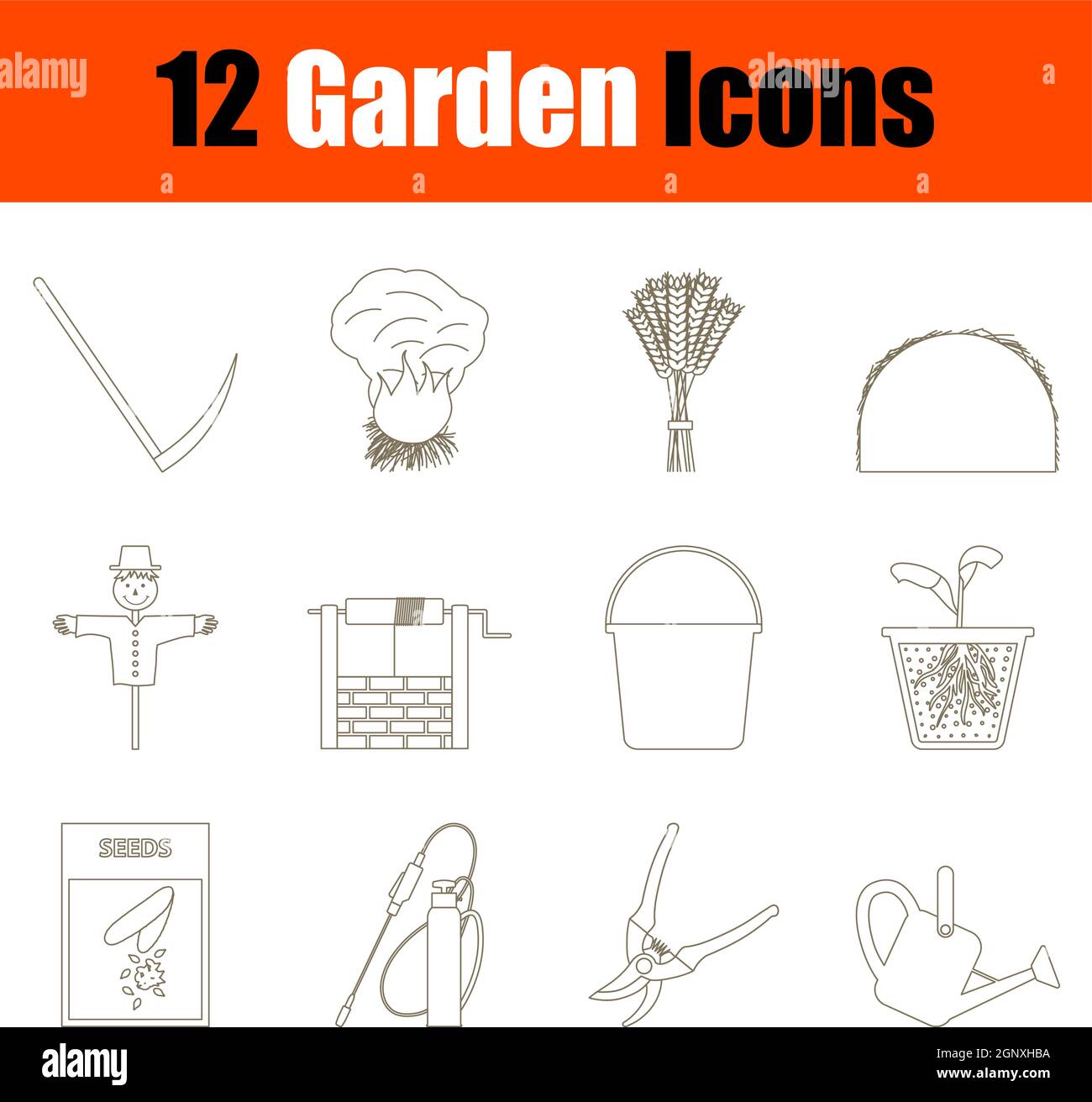 Garden Icon Set Stock Vector Image & Art - Alamy