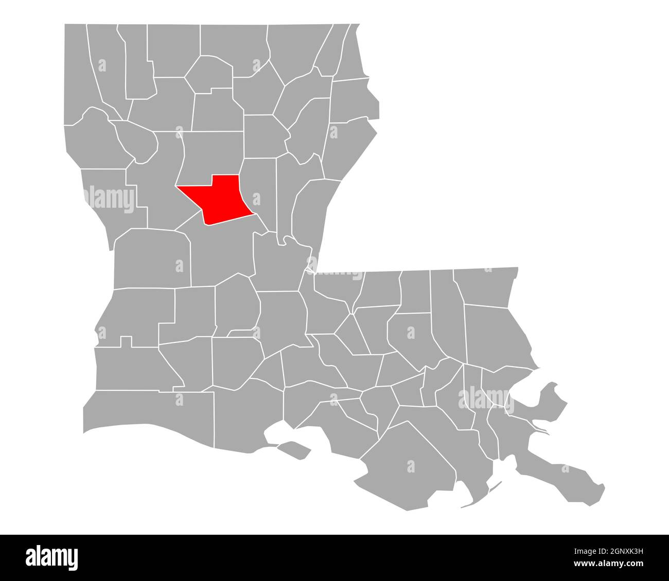 Map of Grant in Louisiana Stock Photo Alamy