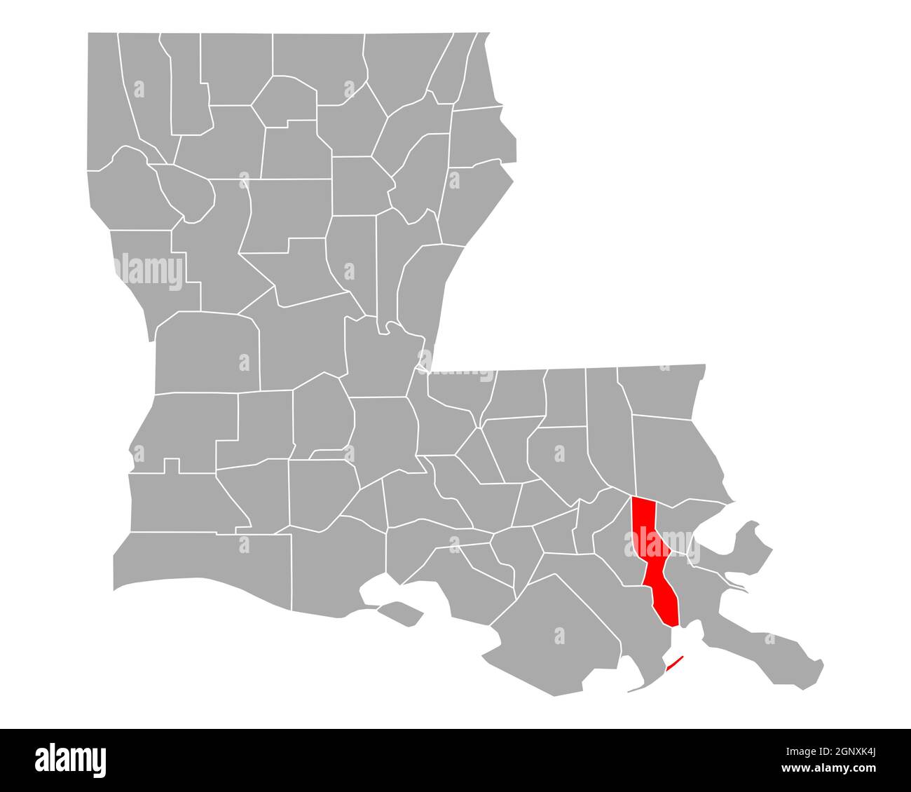 Map of Jefferson in Louisiana Stock Photo Alamy
