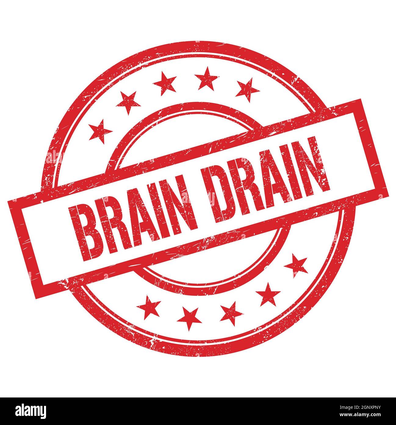 BRAIN DRAIN text written on red round vintage rubber stamp Stock Photo Alamy