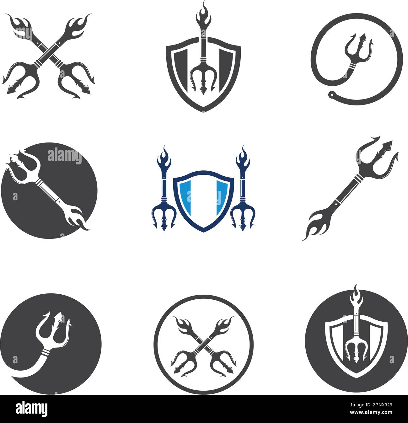 Trident Logo Template vector icon illustration Stock Vector