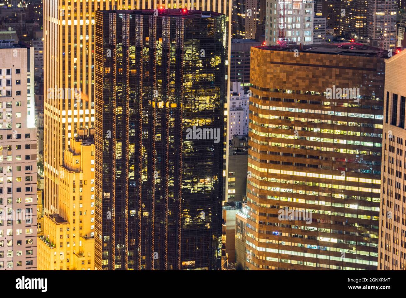 New York Manhattan night view. Shooting Location: New York, Manhattan Stock Photo