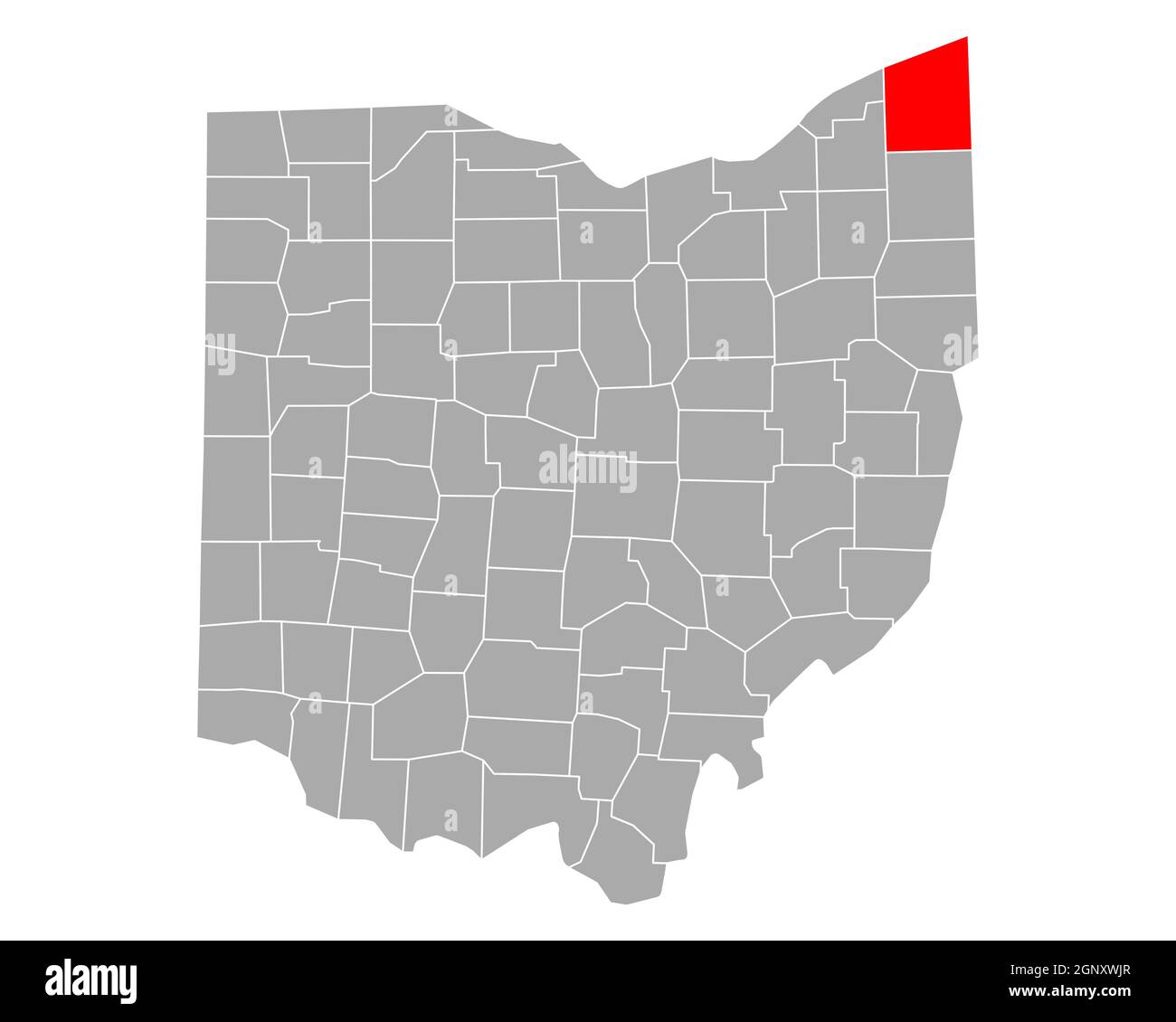 Map of Ashtabula in Ohio Stock Photo Alamy