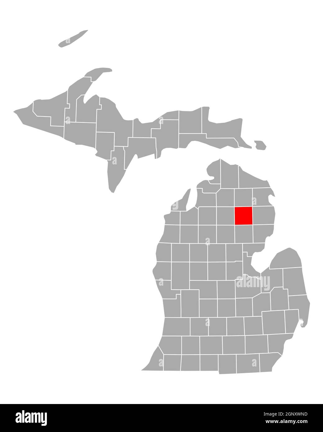 map-of-oscoda-in-michigan-stock-photo-alamy
