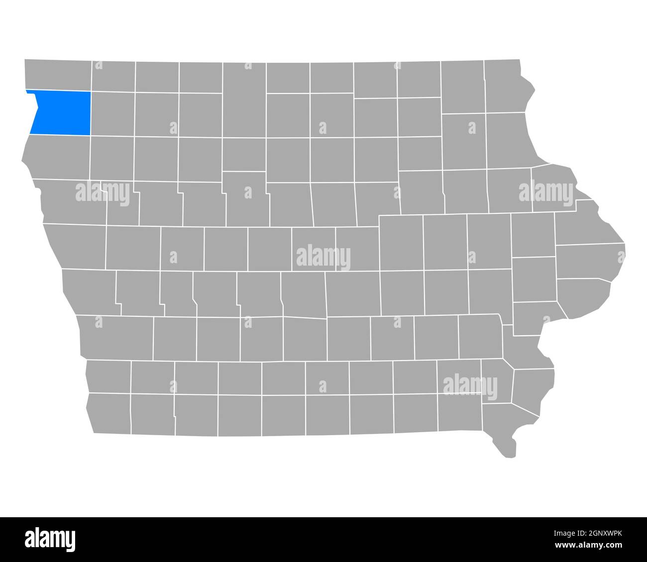 Map of Sioux in Iowa Stock Photo Alamy
