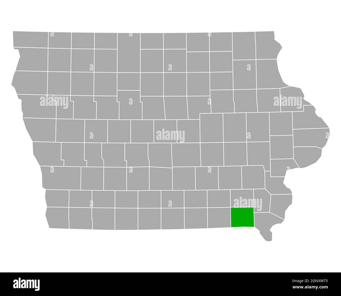 Map of Van Buren in Iowa Stock Photo Alamy