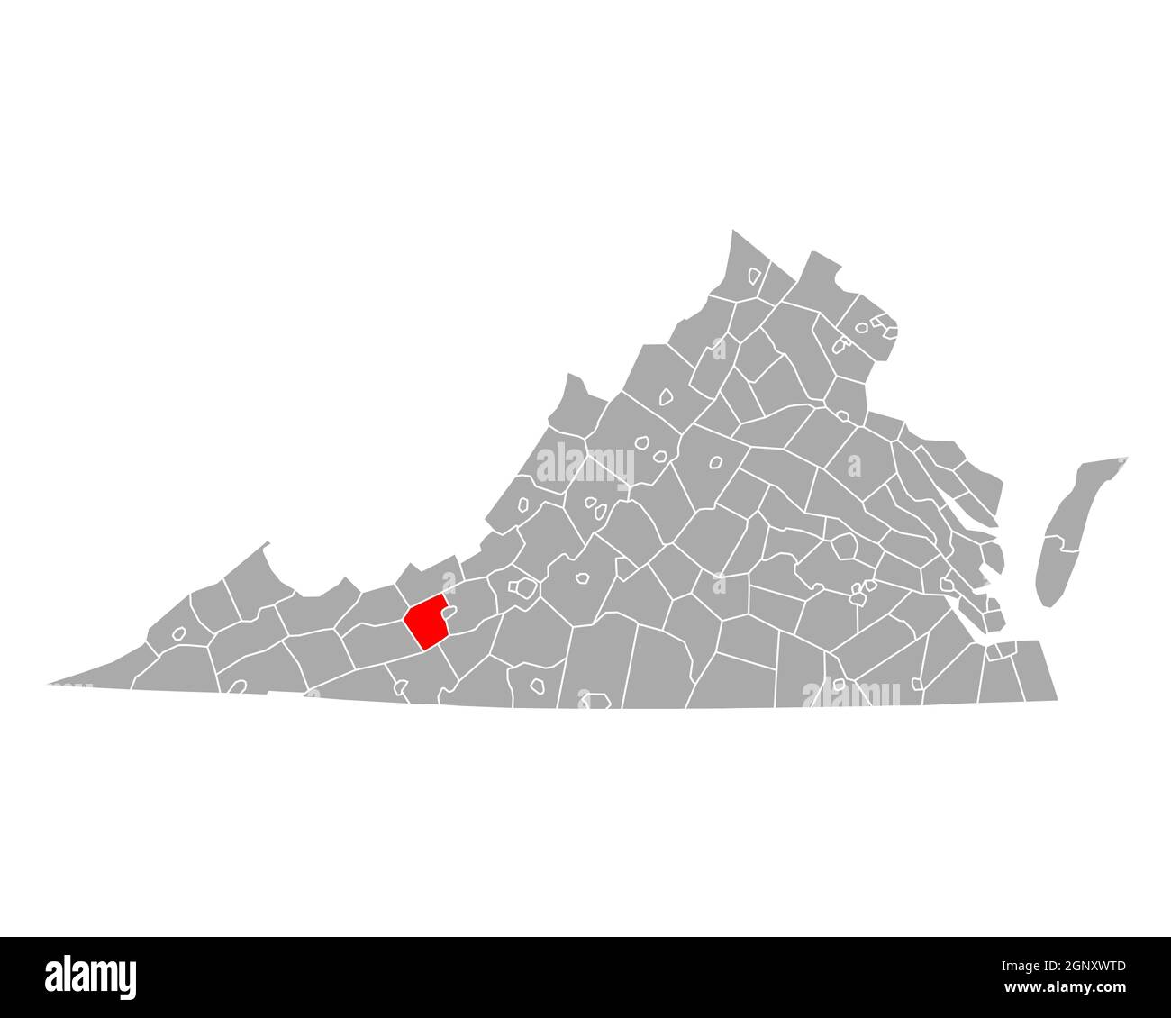 Map of Pulaski in Virginia Stock Photo Alamy