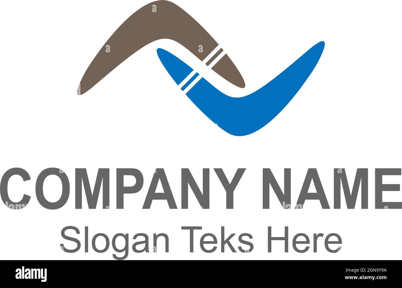 Boomerang logo icon illustration vector flat design template Stock Vector