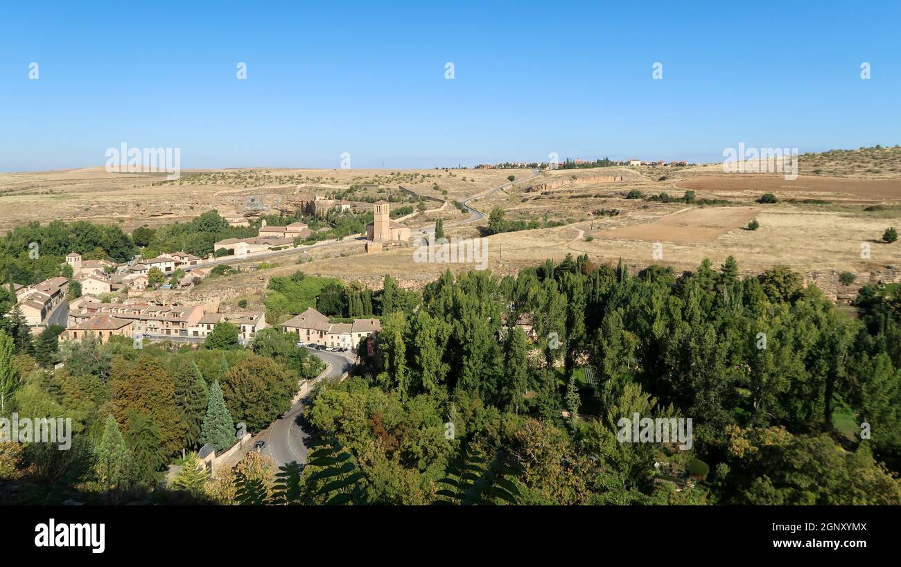 Mirador del Valle del Eresma (Viewpoint of the Eresma valley) in Segovia, Spain Stock Photo