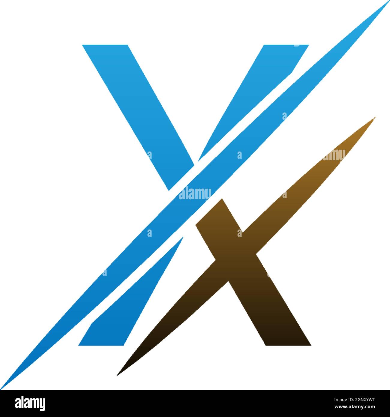 X Letter Slash Logo Concept Letter X   icon slash illustration Stock