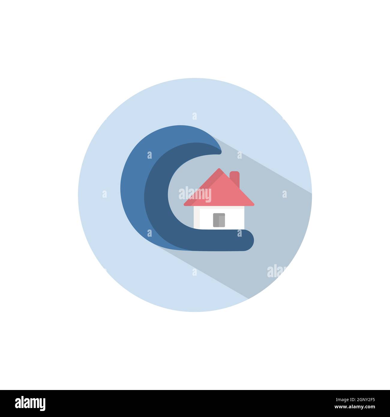 Tsunami. Flat icon on a circle. Weather vector illustration Stock Vector