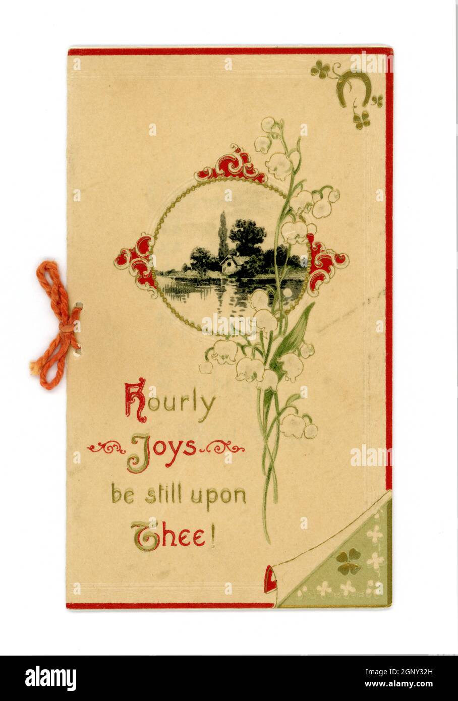 Original Edwardian New Year's greetings card. Published by Davidson Brothers, London, printed in Germany circa 1910 Stock Photo