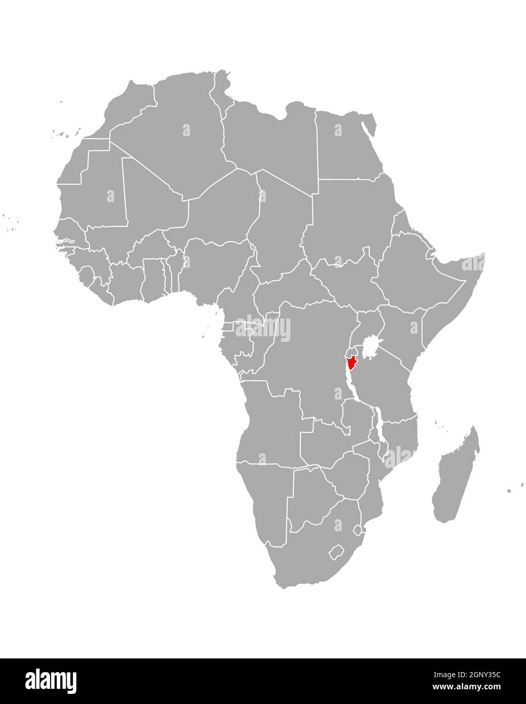 Map Of Burundi In Africa Stock Photo Alamy Map Of Burundi In Africa 2GNY35C