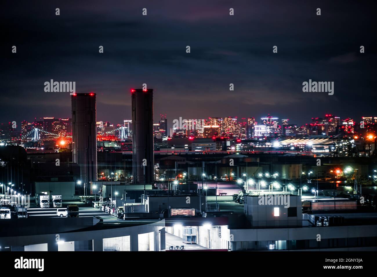 Tokyo night view seen from the Keihin region. Shooting Location: Kawasaki City, Kanagawa Prefecture Stock Photo