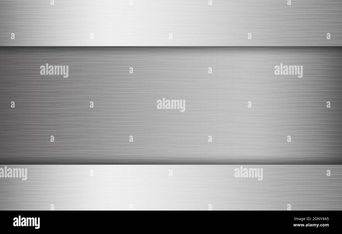 Texture panorama of silver metal with reflection - background Stock ...
