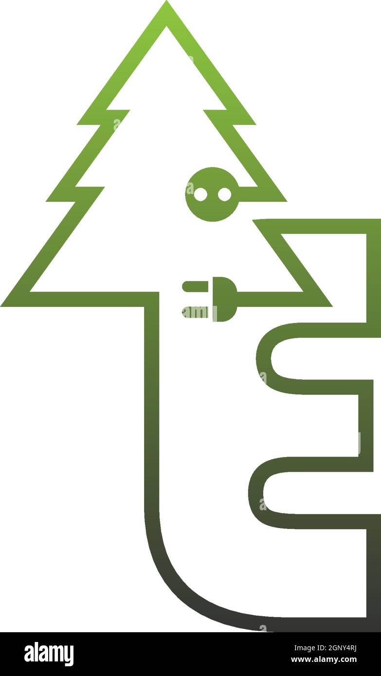E  Letter tree Logo, Concept Letter E + icon tree vector Stock Vector