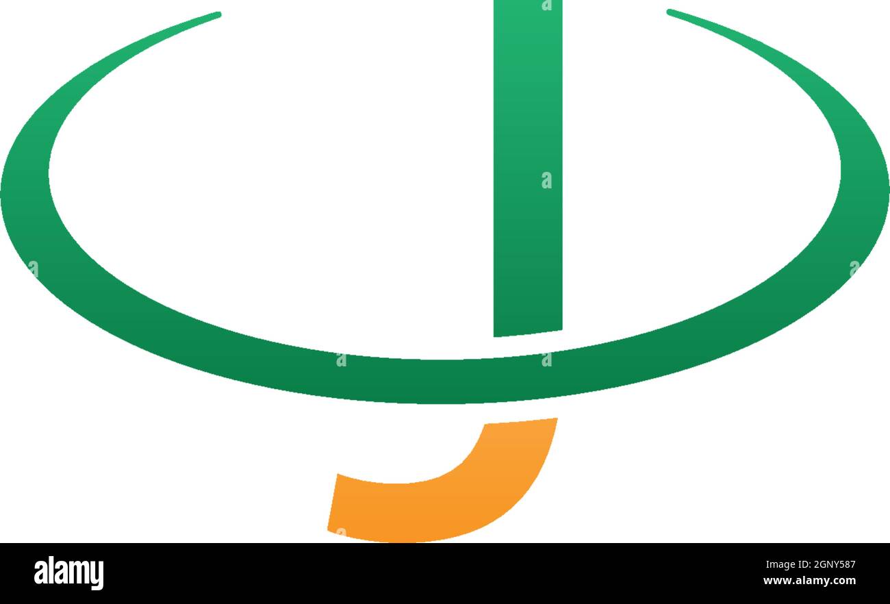 J Letter circle Logo, Concept Letter J + icon circle illustration Stock Vector