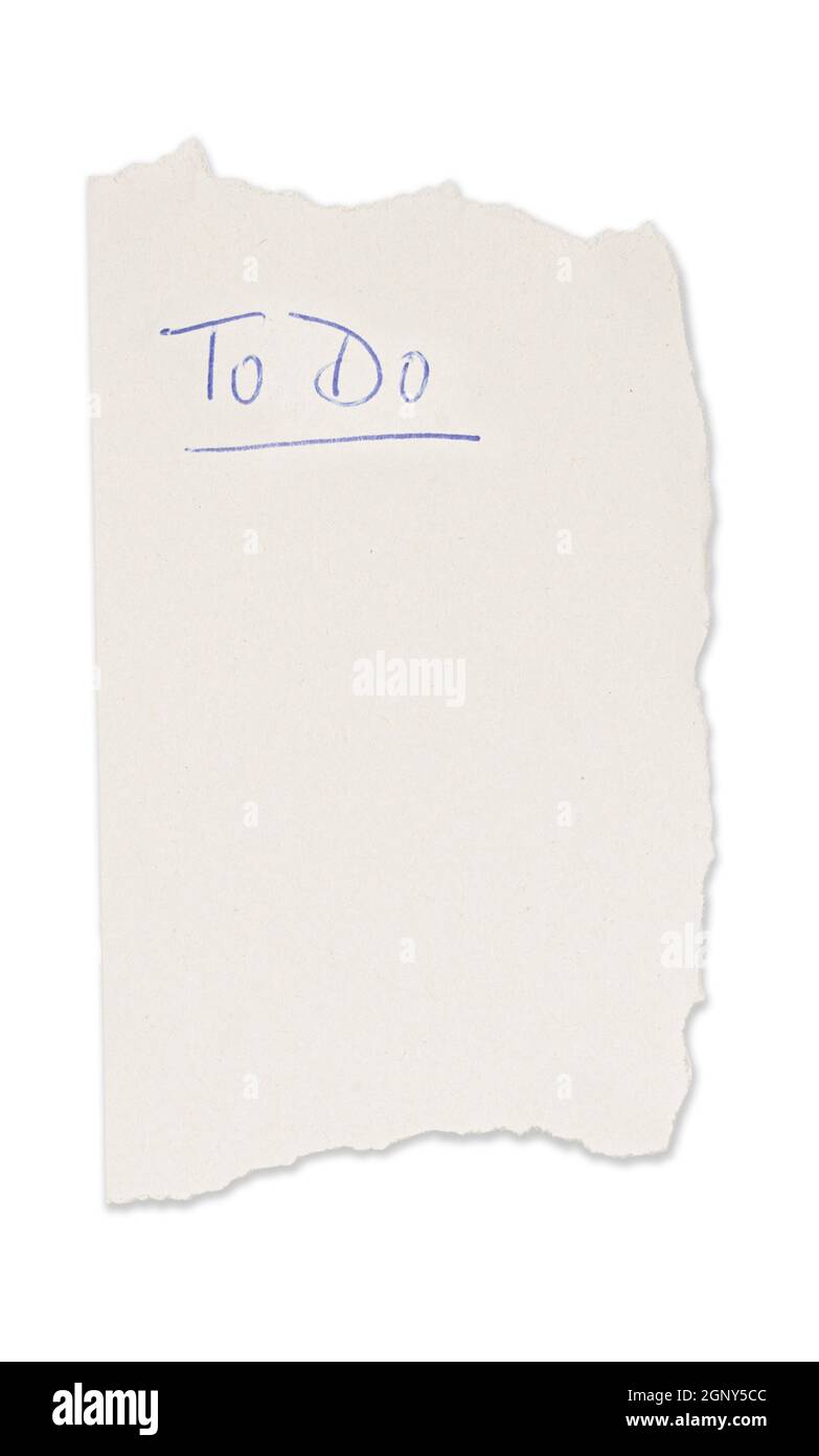 To Do List on Sticky Note Isolated on White Background. Stock Photo
