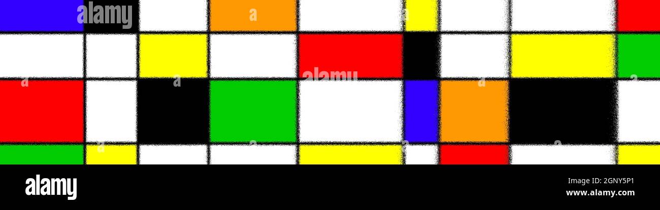 Colorful rectangles in Mondrian style Stock Photo