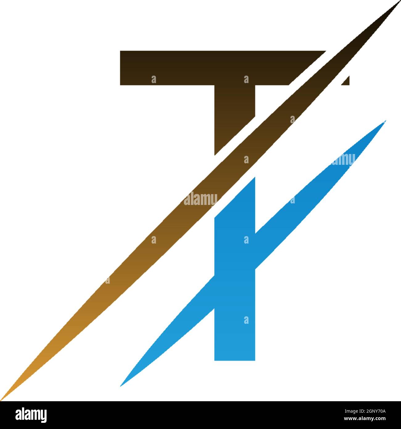T Letter Slash Logo, Concept Letter T + icon slash illustration Stock Vector