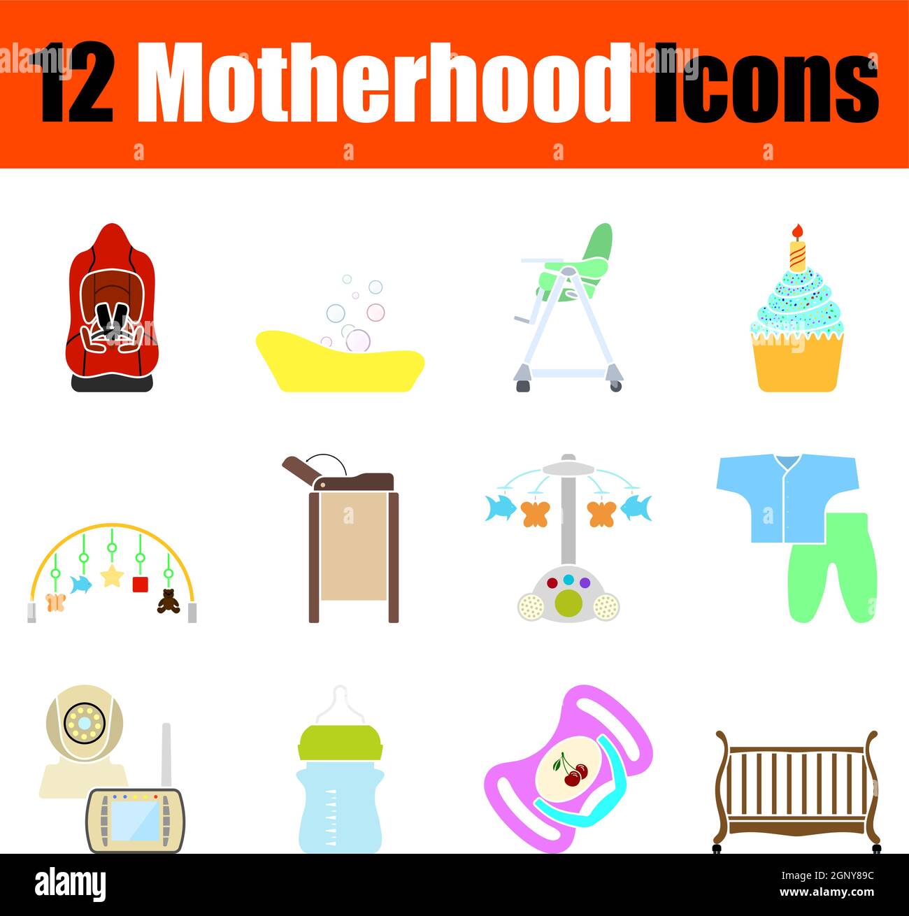 Motherhood Icon Set Stock Vector