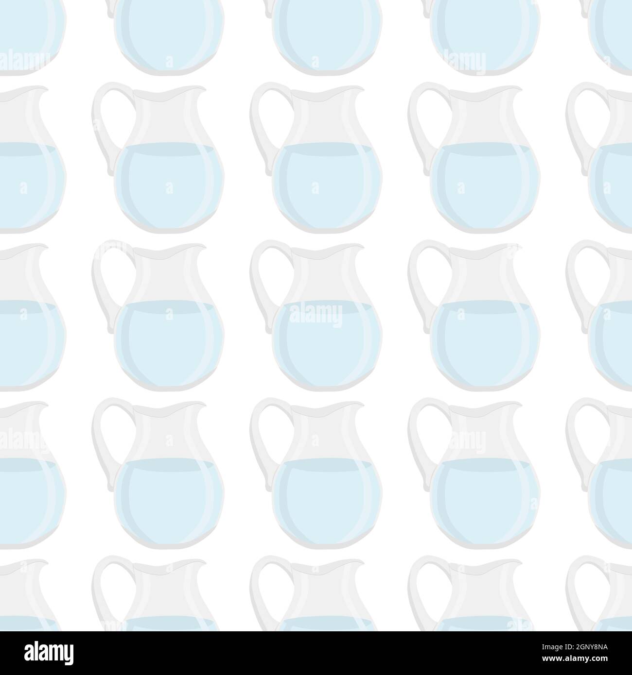 Illustration on theme colored set identical types glass jugs Stock