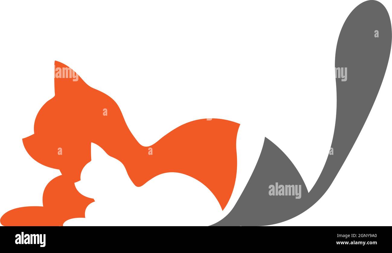 Cat  icon logo design illustration vector Stock Vector