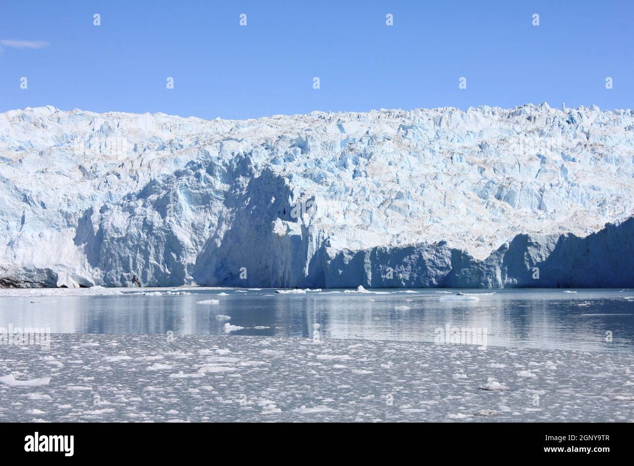 Glacier tongue of overwhelming Eqip Sermia, Greenland Stock Photo