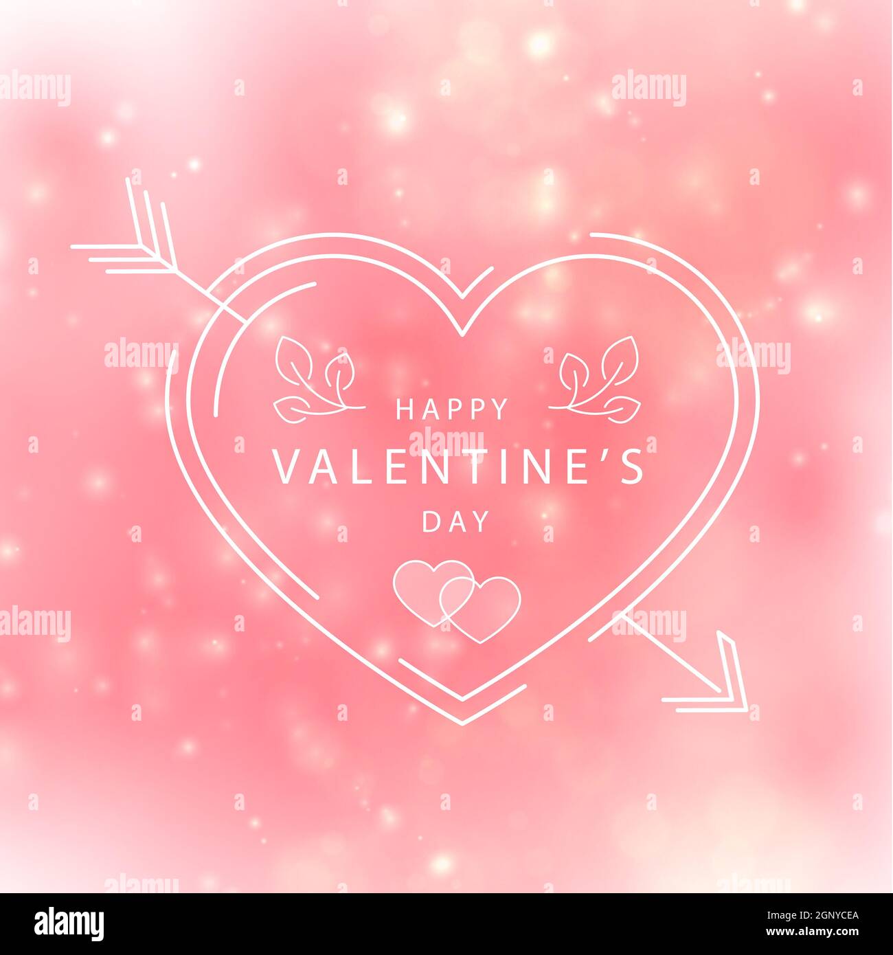 Rose red bokeh background with congratulation Valentine's Day - Vector ...