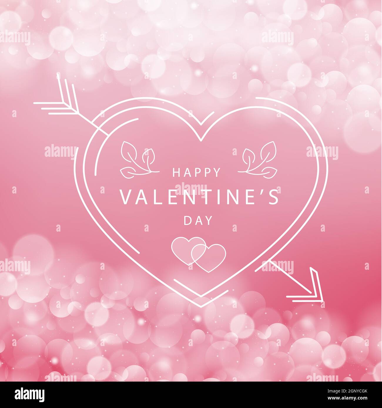 Rose red bokeh background with congratulation Valentine's Day - Vector ...