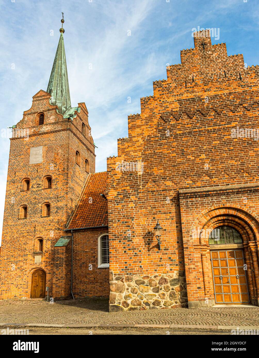 Rudkøbing Church on Langeland, Denmark Stock Photo