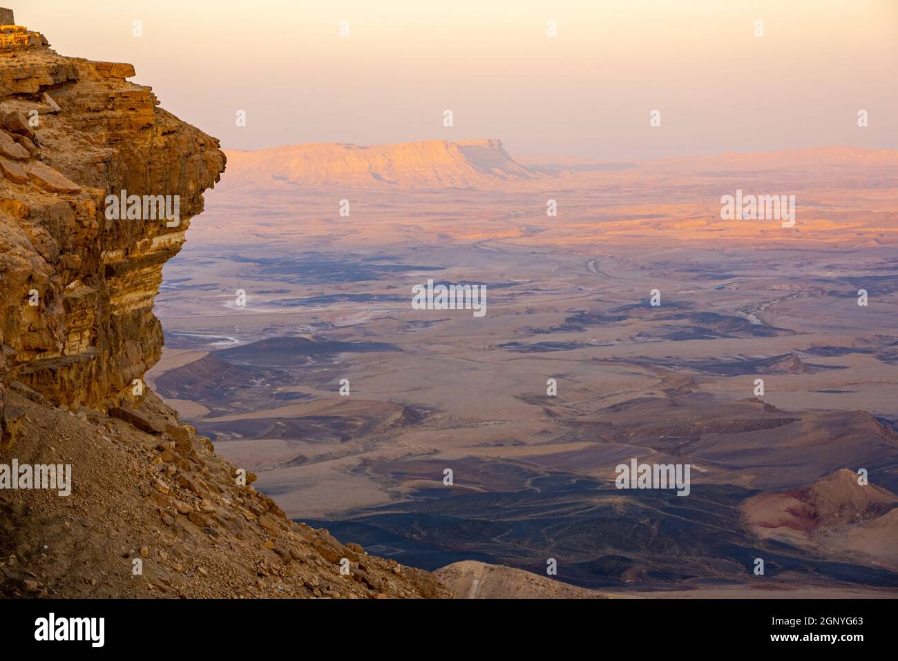 sunrise in Makhtesh Ramon, Ramon (krater) Negev Stock Photo