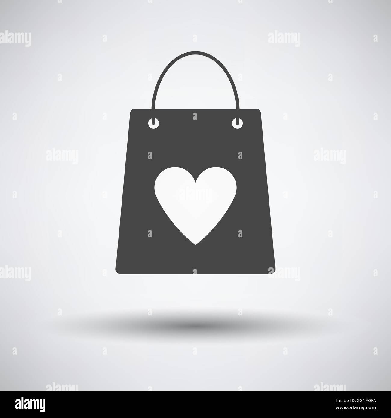 Shopping Bag With Heart Icon Stock Vector Image & Art - Alamy