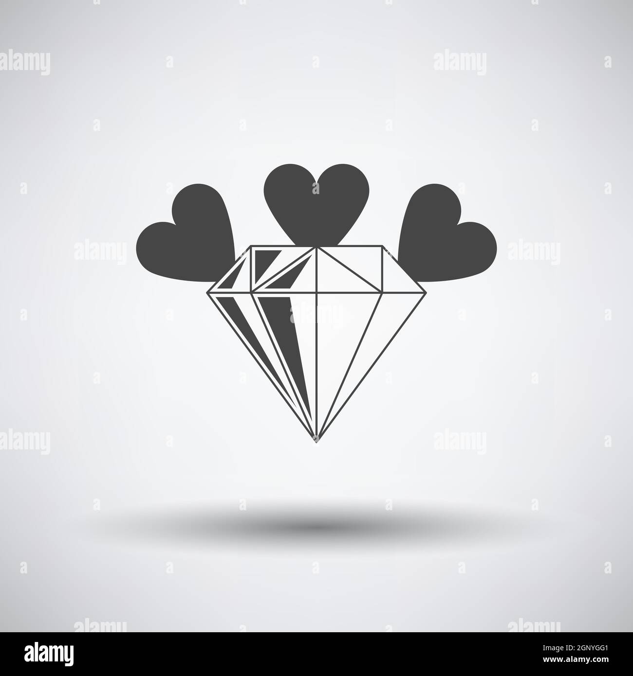 Diamond With Hearts Icon Stock Vector Image & Art - Alamy