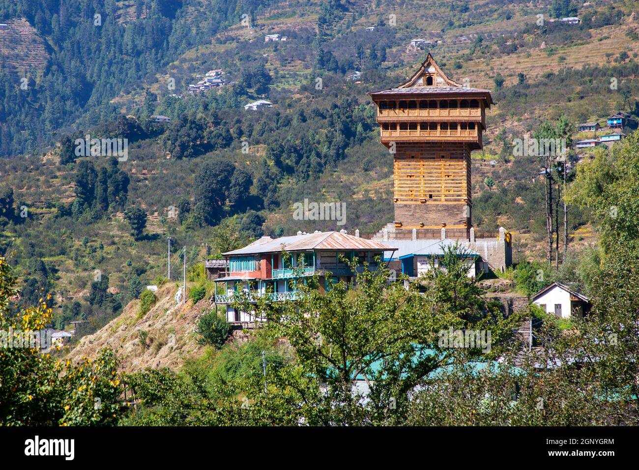 A Traditional rural and remote village in the Himalayas, Himachal ...