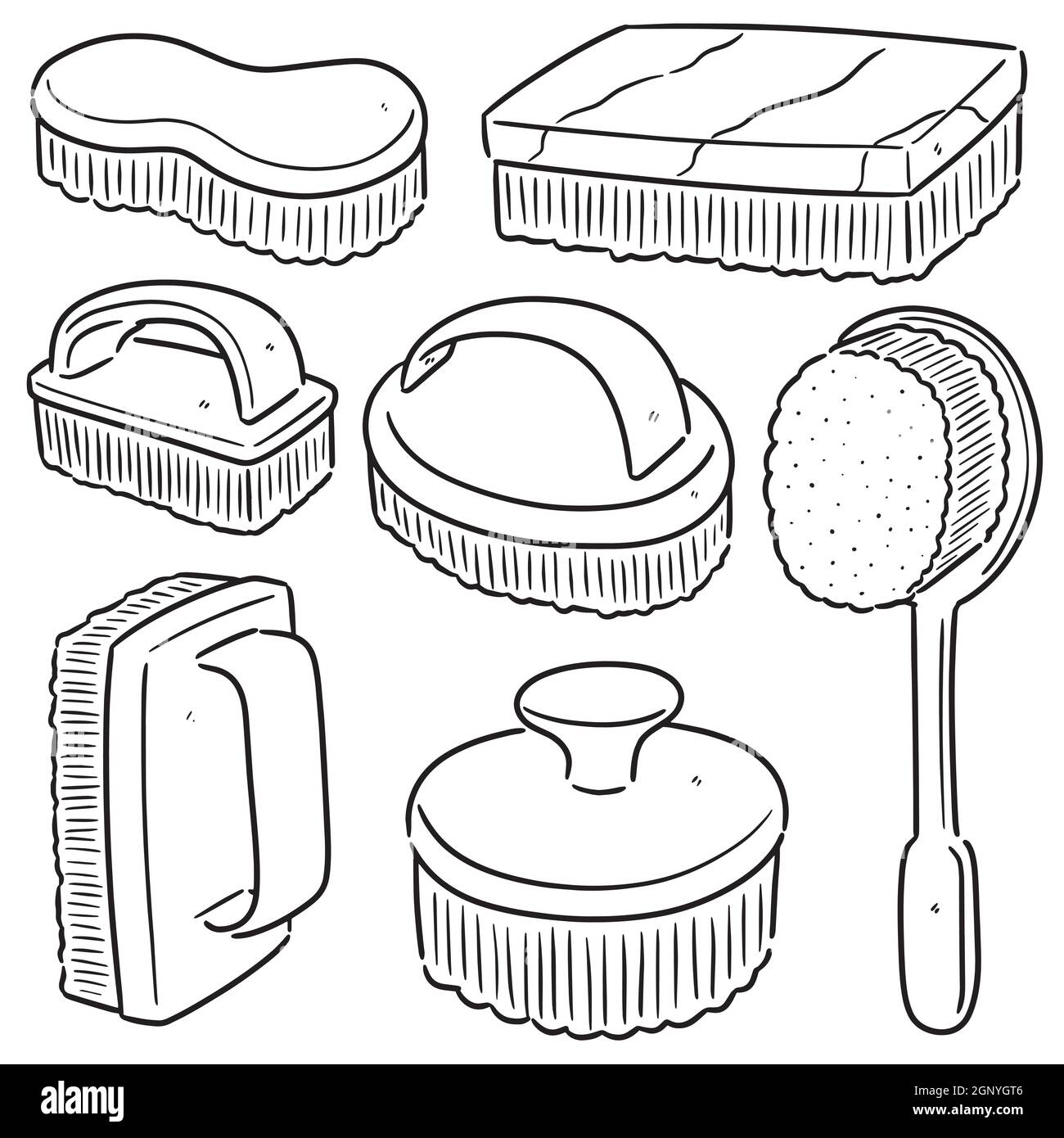 vector set of cleaning brush Stock Vector