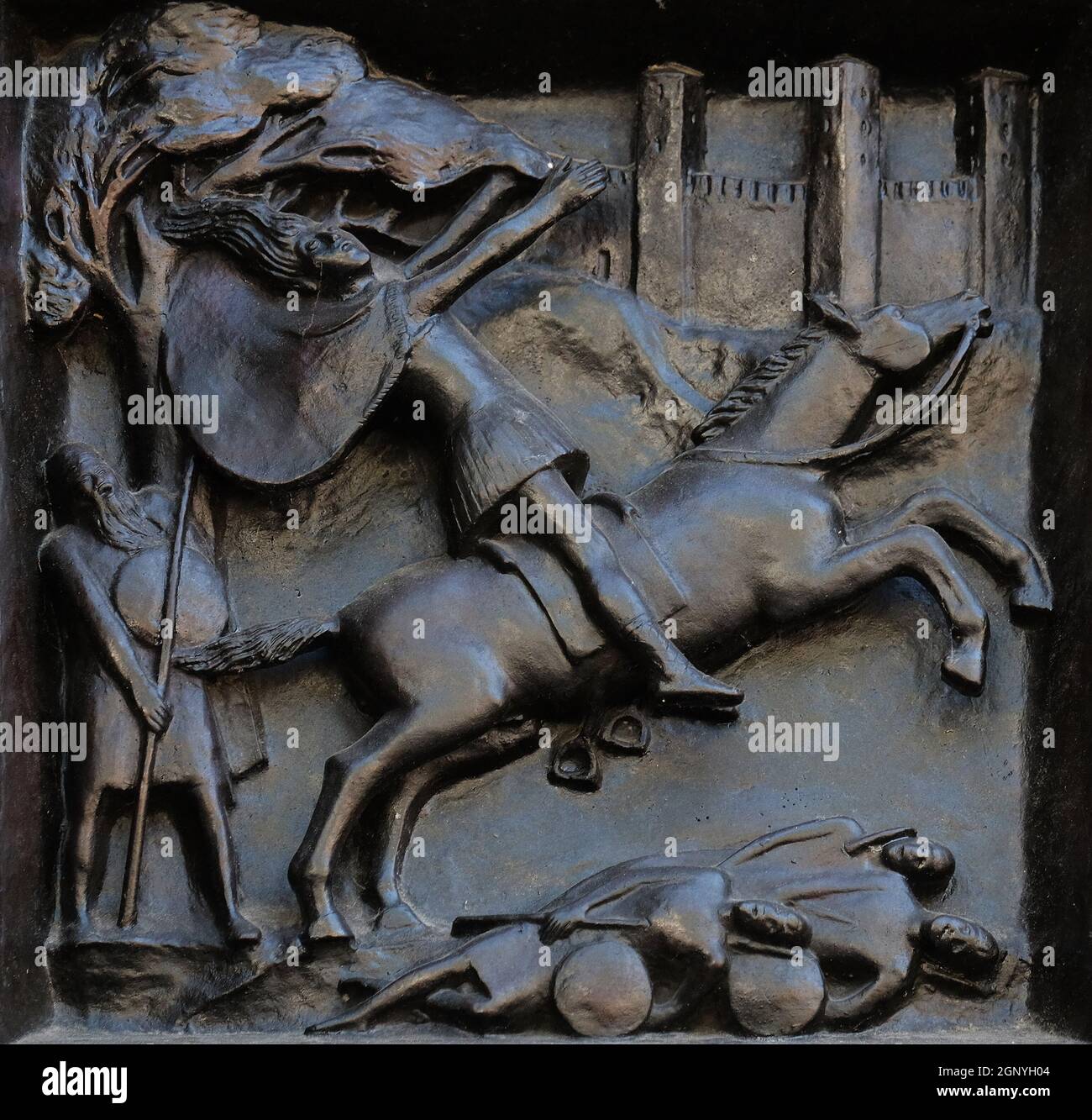 Honor Father and Mother - The Revolution of Absalom, relief on the door ...