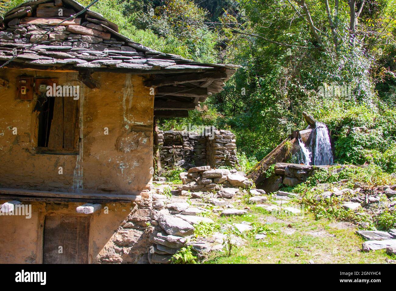 A Traditional rural and remote village in the Himalayas, Himachal ...