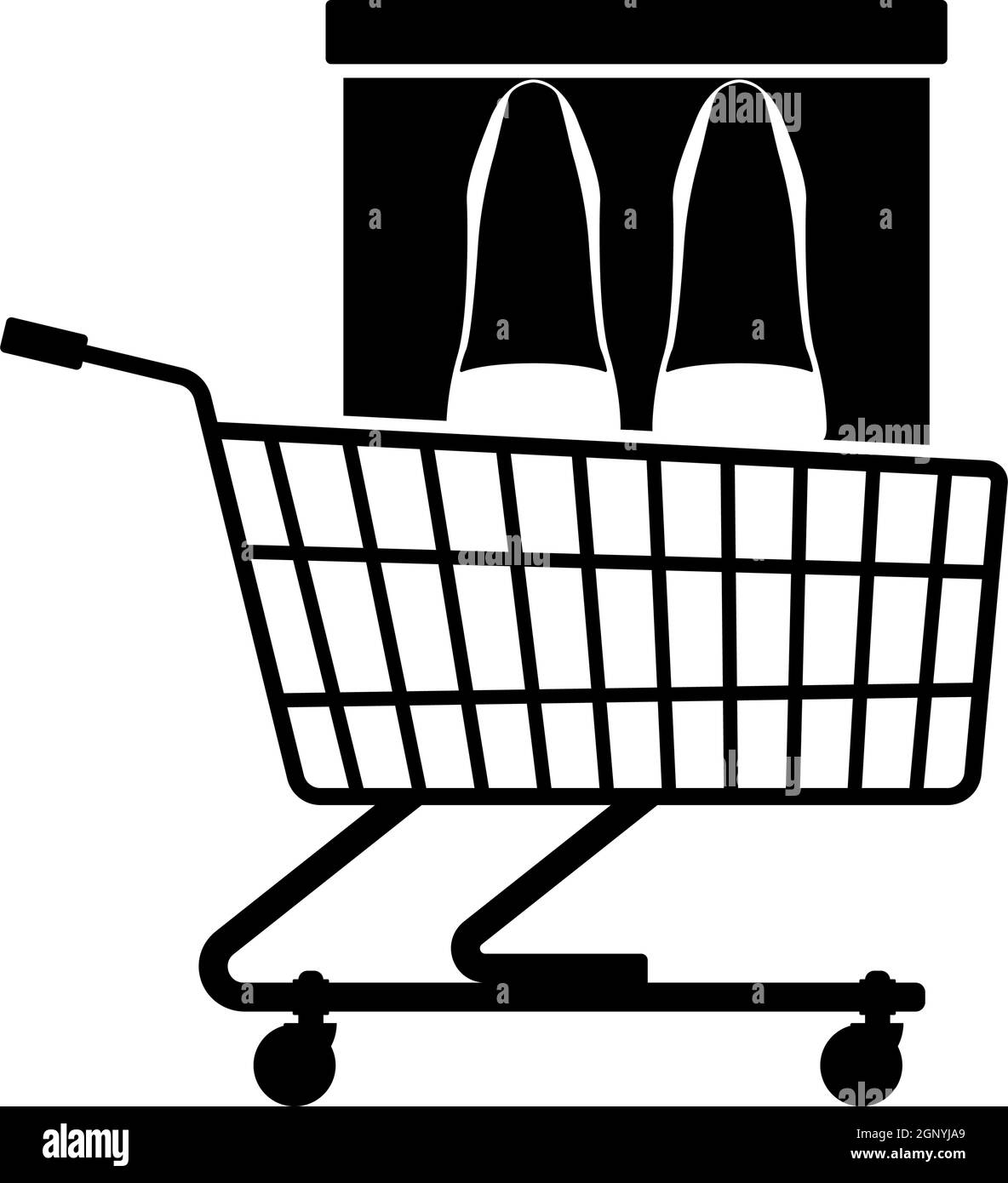 Shopping Cart With Shoes In Box Icon Stock Vector Image & Art - Alamy