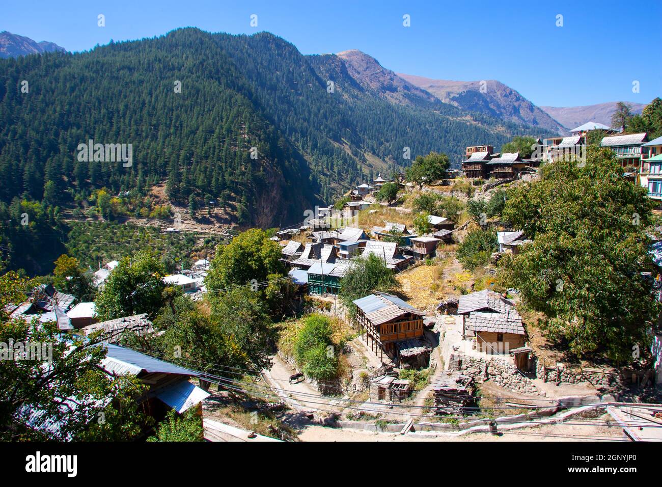 A Traditional rural and remote village in the Himalayas, Himachal ...