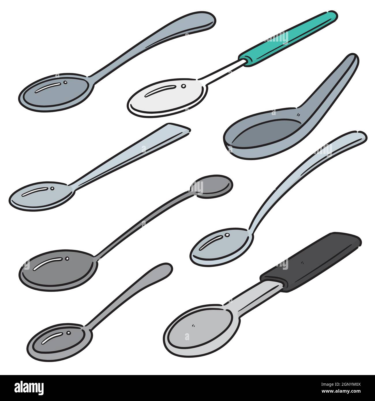 vector set of spoon Stock Vector Image & Art Alamy