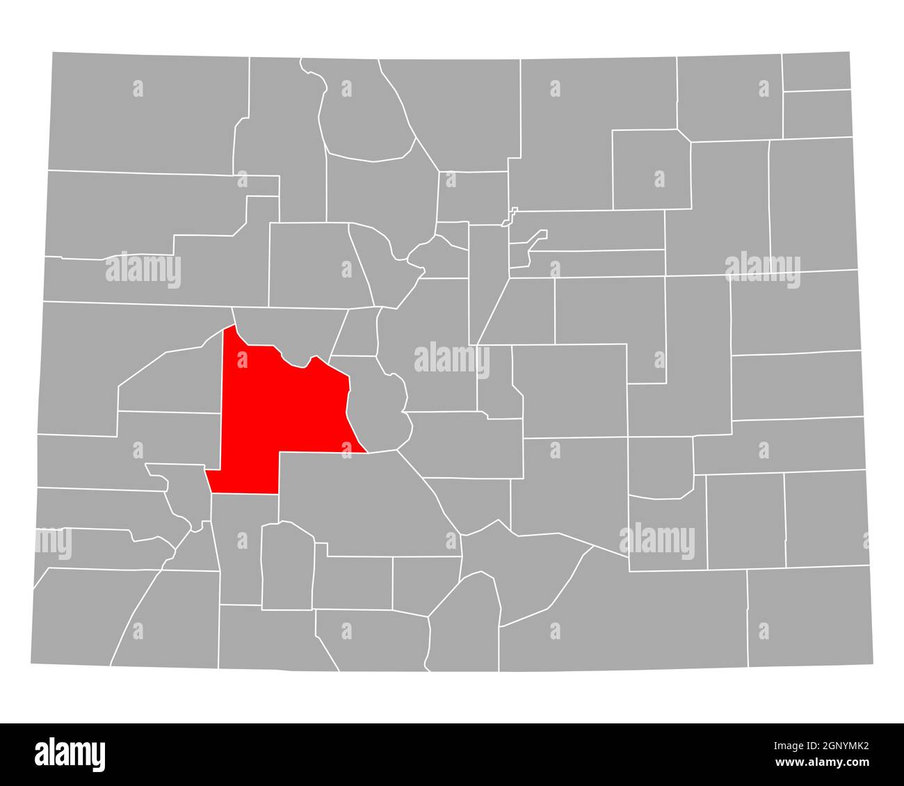 Map of Gunnison in Colorado Stock Photo - Alamy